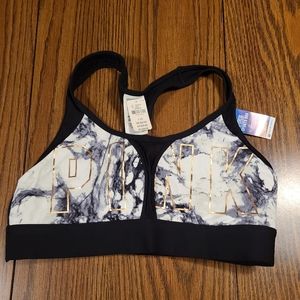 VS Pink Sports Bra sz Large black and white